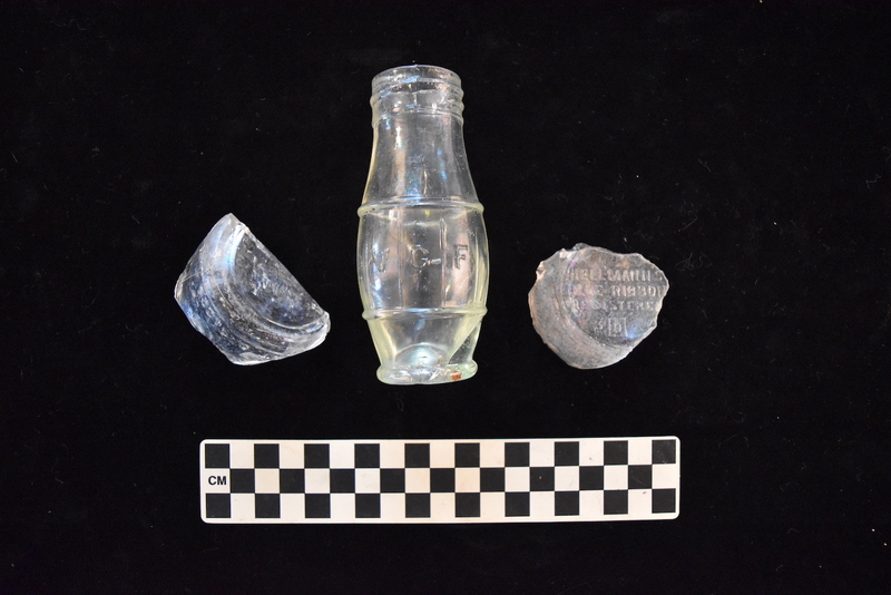 Recent bottle glass excavated at the Guste Homes site.