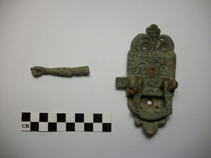 Arm from Crucifix and Portion of Cuprous Lock Plate
